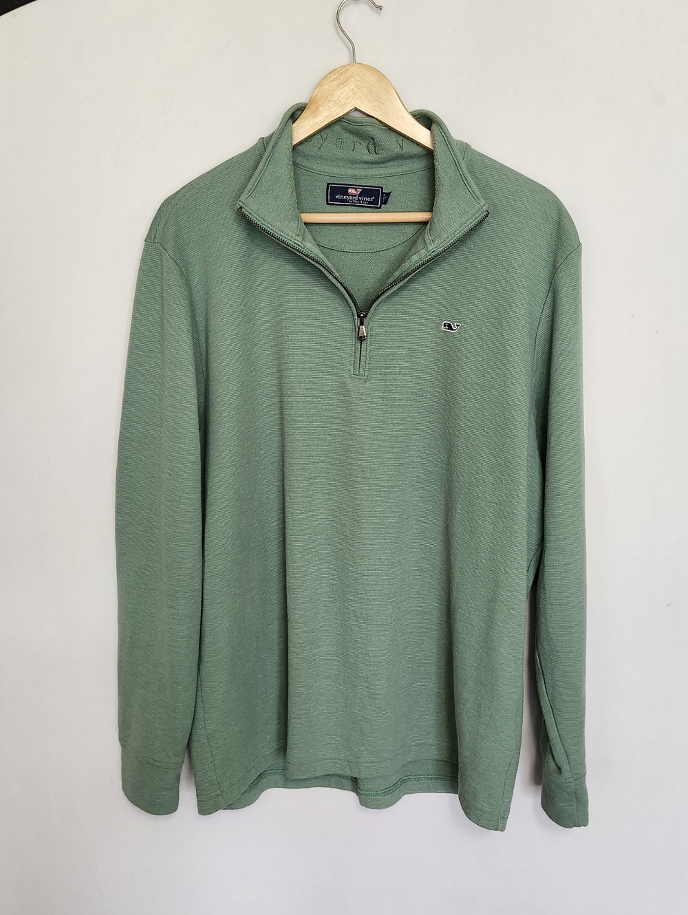 Vineyard Vines 'Saltwater' Sage Green Quarter Zip Sweater Size XL